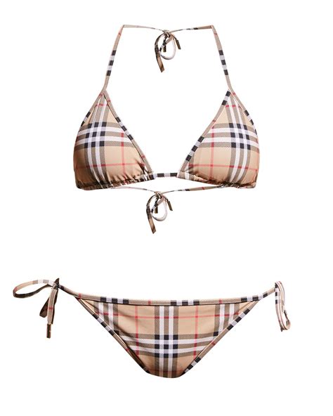 burberry logo detail vintage check bikini|Burberry cobb check bikini.